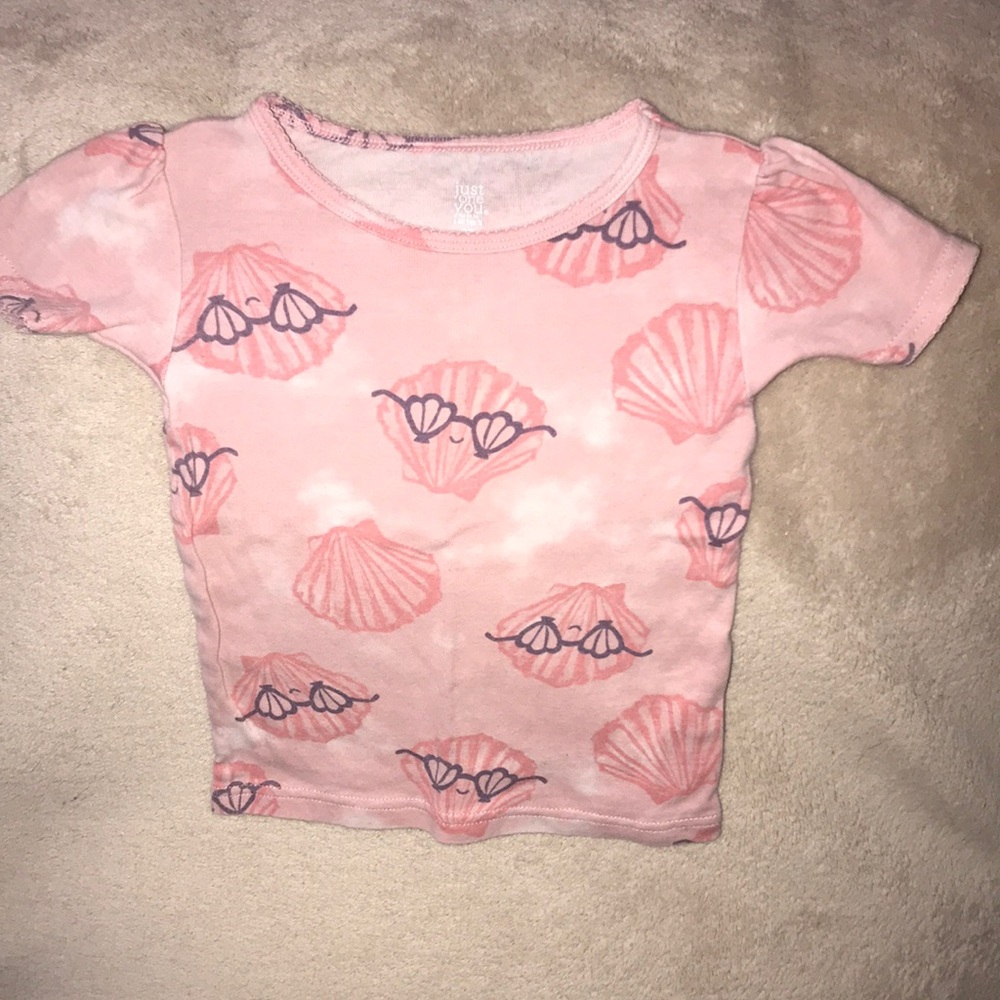 Carter’s just one you 3T pink white and purple short sleeved shirt 💕